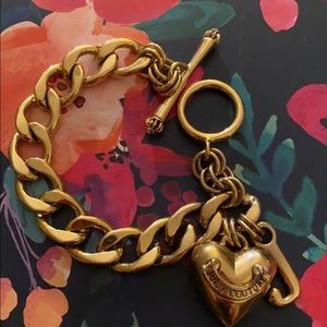 Juicy Couture charm bracelet gold tone